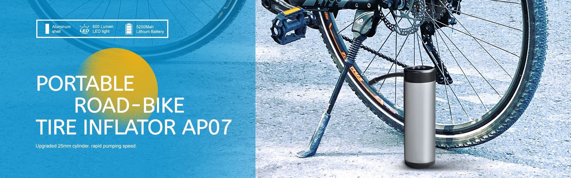 Portable Road-Bike Tire Inflator AP07